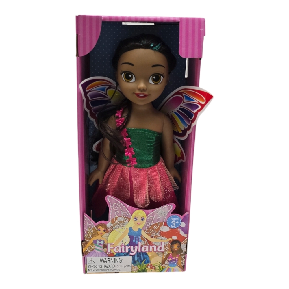 NEW Fairyland Doll 11" Lovely Patsy Dark Hair Brown Eyes Fairy Wings Girls Toy